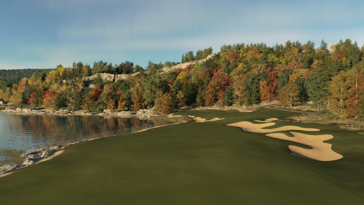 Better late than never - Acadia Lodge, my tribute to the work of Stanley Thompson is open for play in @PGATOUR2K. 
I enjoyed studying his work for this course and whilst the obvious influence is Highlands Links, there's nods to a lot of others, too. Enjoy!