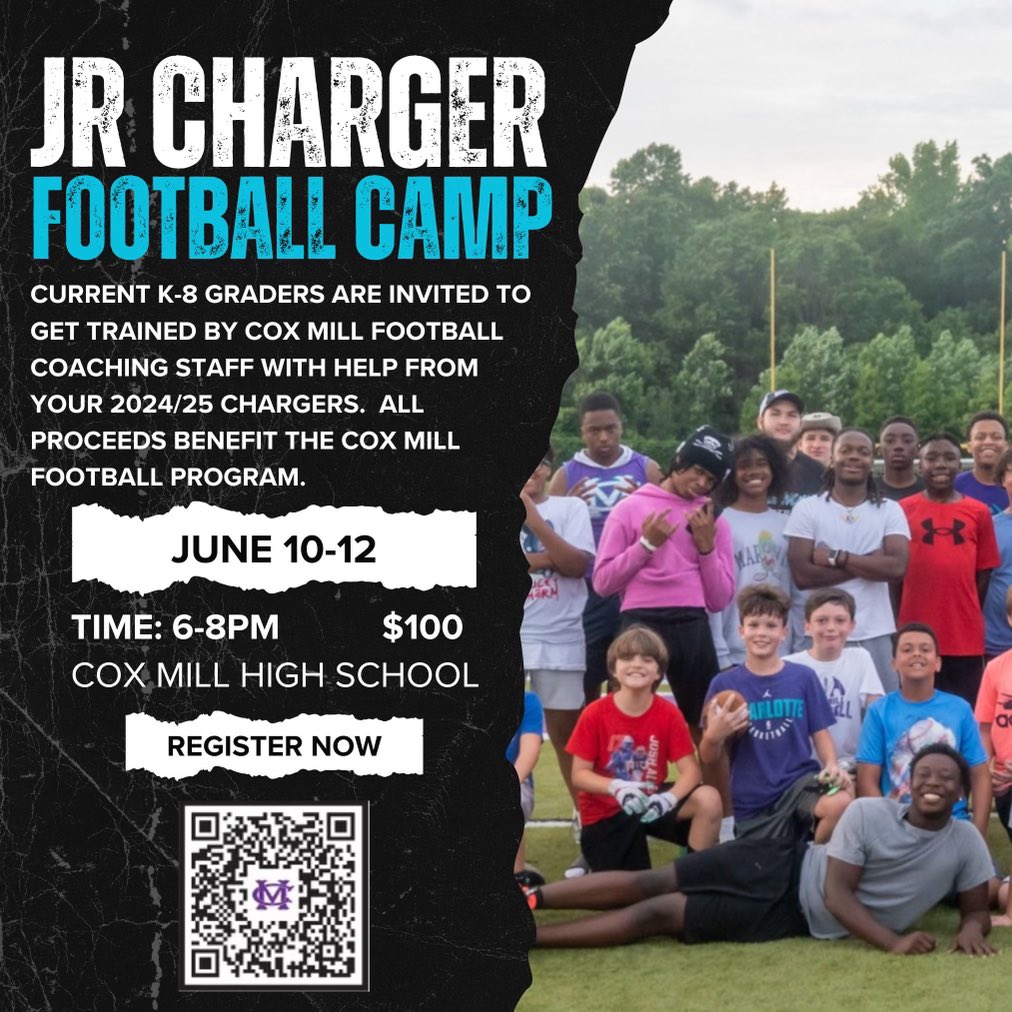 🚨🚨Junior Charger Camp 🚨🚨 Please see information below!!!