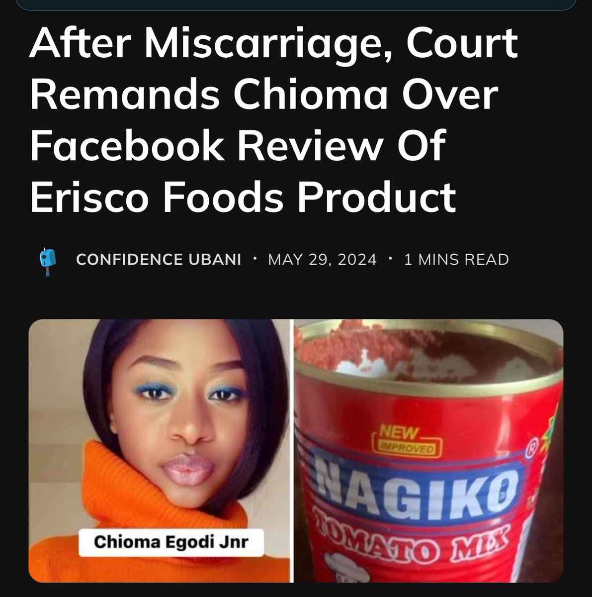 Outrageous! The Federal High Court's decision to remand Chioma Okoli for her Facebook comments on Erisco Foods' product is a blatant abuse of power. This move undermines freedom of speech and shows the judiciary and police in a shameful light. Justice Peter Lifu, do better!
