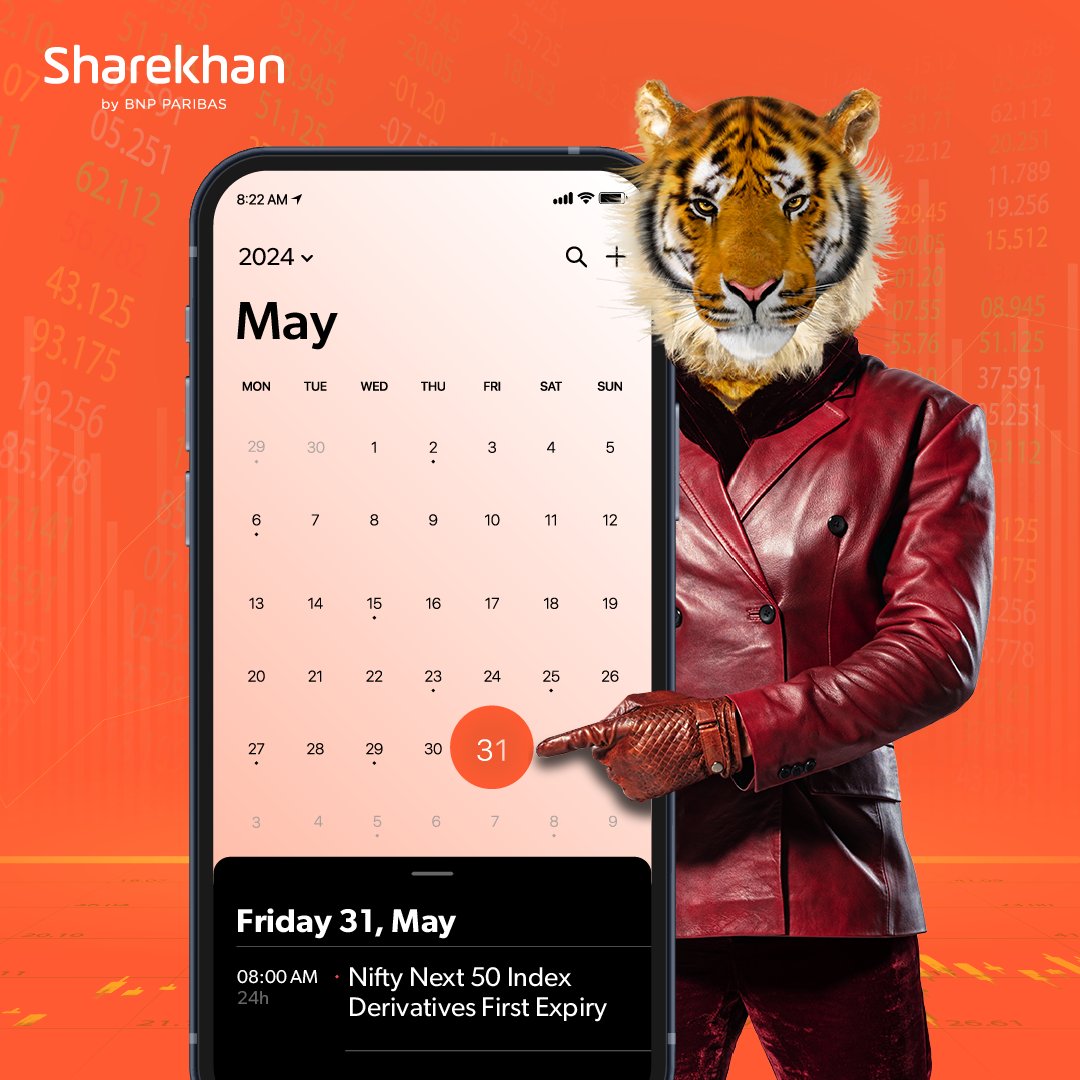 Important news for all the investors!
The Nifty Next 50 Index Derivatives will have its first expiry on May 31, 2024.

@NSEIndia #Sharekhan #Designedfortheserious #Investing #NiftyNext50 #Derivatives