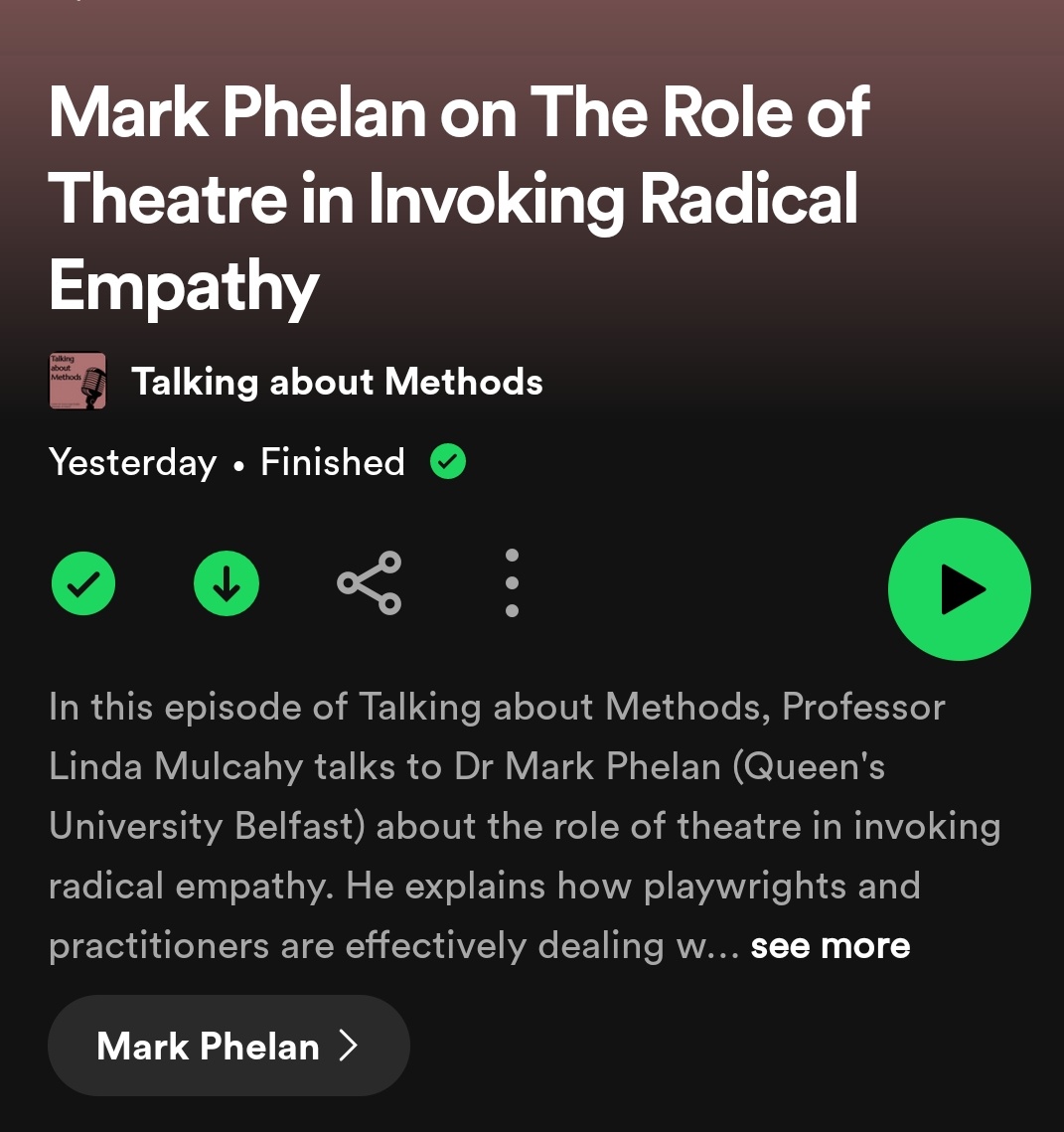 Mark Phelan (@markphelan101) on Twitter photo Real pleasure & privilege to participate in <a href="/LindaMulcahy7/">Professor Linda Mulcahy</a> brilliant podcast series at <a href="/OxfordCSLS/">Oxford Centre for Socio-Legal Studies</a> on the Role Theatre in Invoking Radical Empathy, talking about social justice and roles of law & theatre in postconflict society Real pleasure & privilege to participate in <a href="/LindaMulcahy7/">Professor Linda Mulcahy</a> brilliant podcast series at <a href="/OxfordCSLS/">Oxford Centre for Socio-Legal Studies</a> on the Role Theatre in Invoking Radical Empathy, talking about social justice and roles of law & theatre in postconflict society