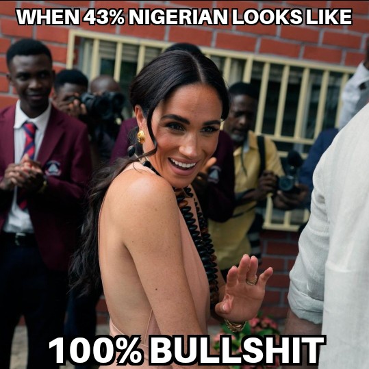 @AfricanBizMag Shout 'DUCHESS OF SUSSEX' louder! 😅😂🤣

The #DumbPrince & #YachtGirl were NOT on a 'royal visit' to #Nigeria 🇳🇬 -- 'M' is NOT '43% Nigerian' & 'H' is NO 'prince'! 🚨#SussexFrauds 

#Megxit 

@ukhomeoffice @ukinnigeria @gchq @NigeriaHCLondon @NGRPresident @10downingstreet