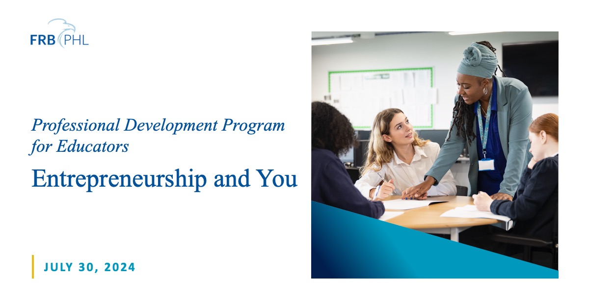 Middle and high school teachers are invited to a #ProfessionalDevelopment program that introduces lessons for teaching about entrepreneurship, the role of regional resources, business development, human capital, and more. Learn more and register. bit.ly/3WFBKY7