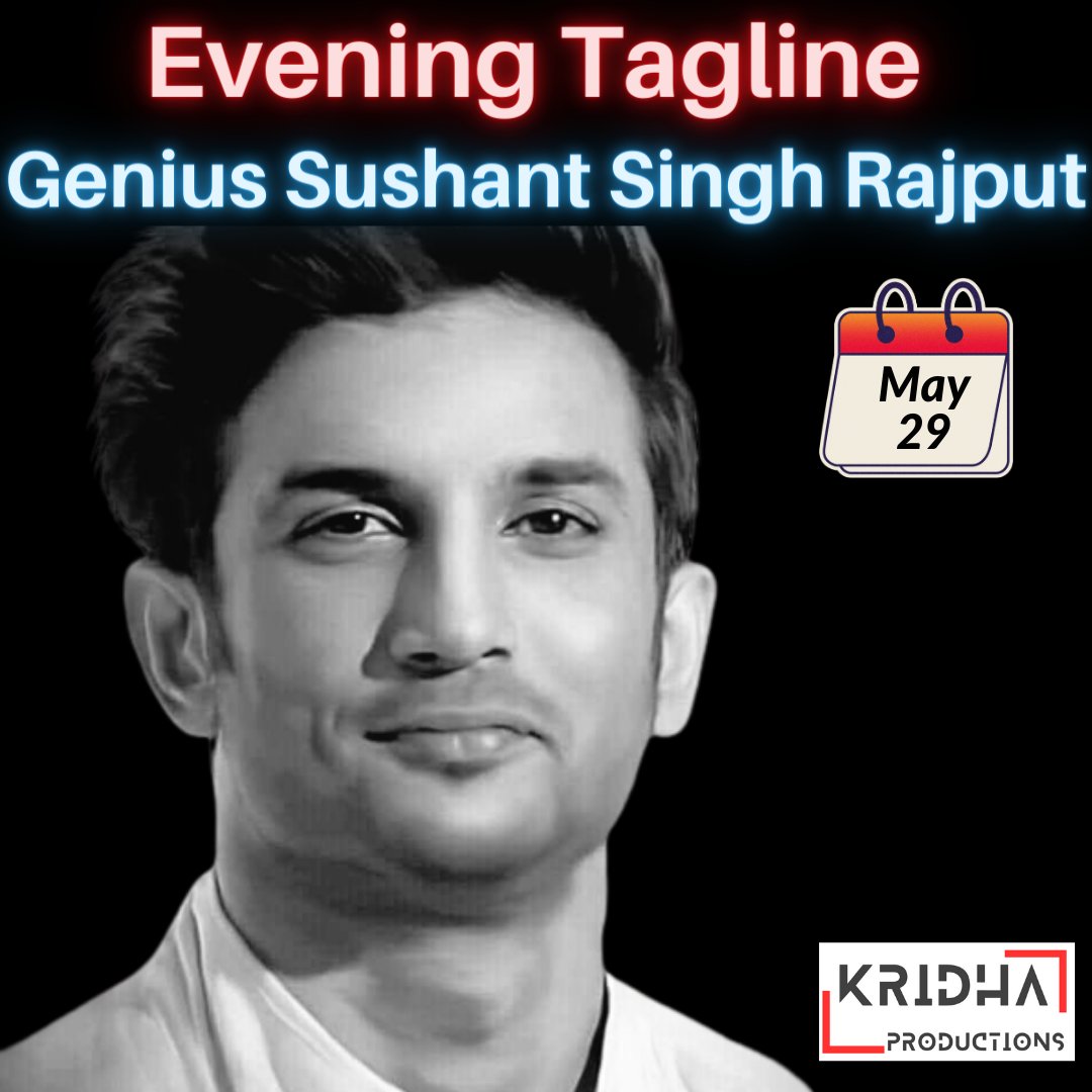 Genius Sushant Singh Rajput -Evening Tagline @withoutthemind @divinemitz