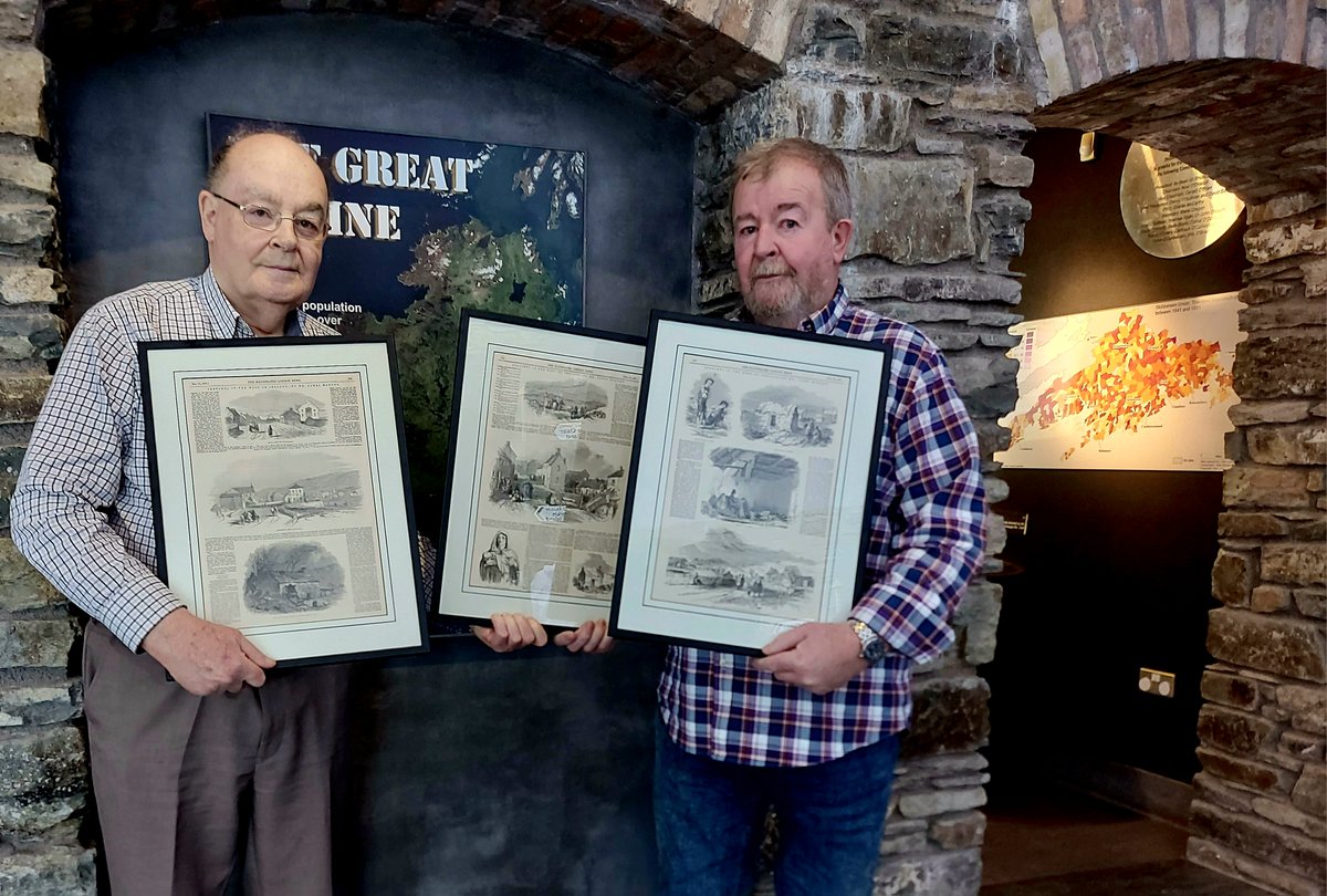 We were delighted to receive a donation of 3 original pages from the Illustrated London News from February 1847 reporting the horrors then happening in #Skibbereen, sincere thanks to Christopher Collins (and his brother Seán) originally from Dromore,#Bantry #irishfamine #iln