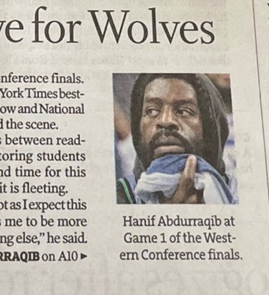 The online and print versions of this story captured the duality of my Timberwolves watching experience, the online version showing my “I’m so excited to be watching the sport of basketball!” Face, the print version showing my “I would like to forget what basketball is” face