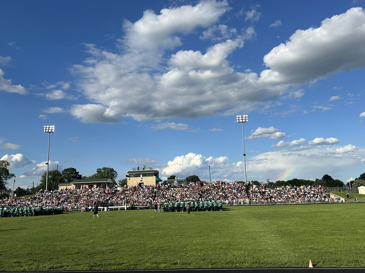 There was literally a rainbow over the South High graduation last night 🌈 🧑‍🎓 <a href="/SHHSRebelsFB/">South Hagerstown Football</a> <a href="/wcpsmd/">WCPS Maryland</a>