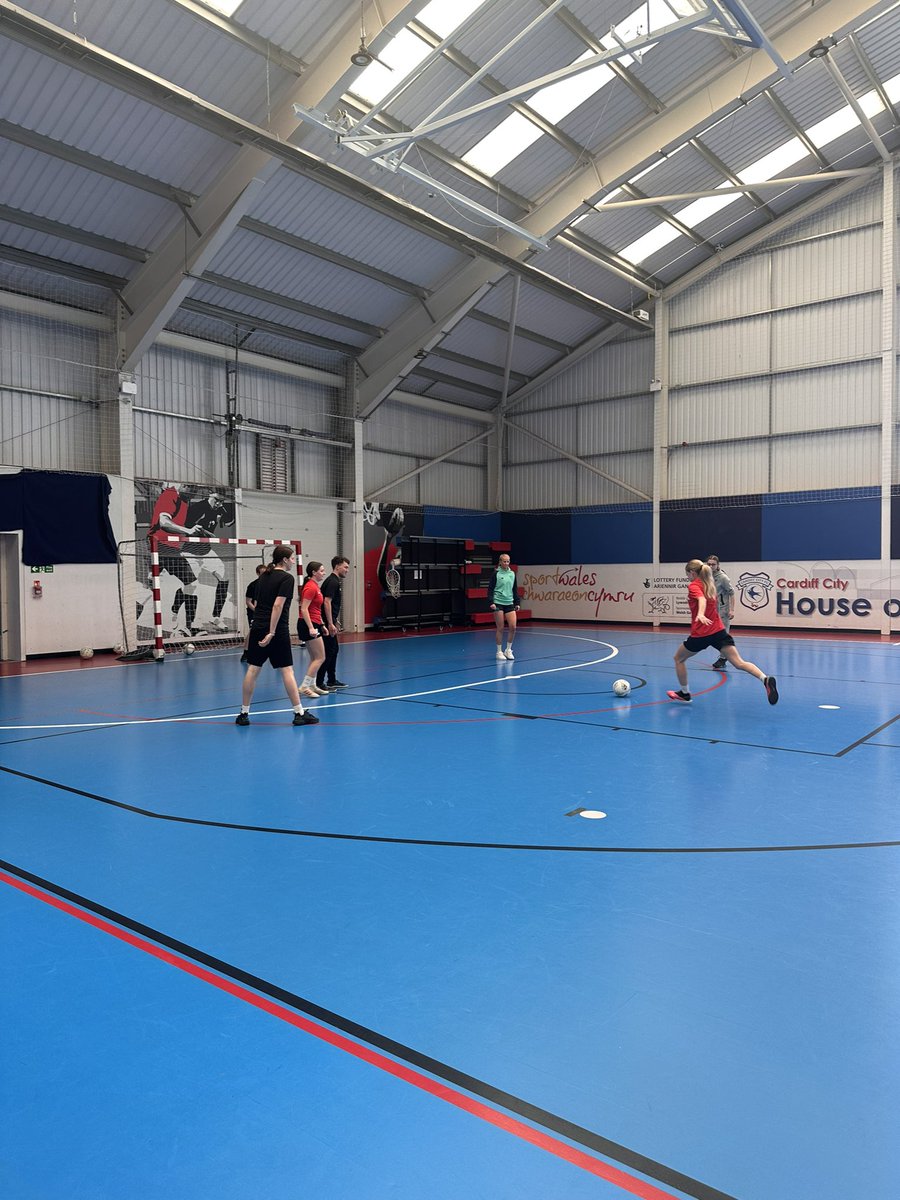 This afternoon we welcomed @RhiRhioakley to a Q&A and a special staff v learner Futsal session at @HouseofSportCDF for our Girls Taster Day ⚽️ Couldn’t make it? Find out more about our BTEC sport courses here: bit.ly/3V70PKI