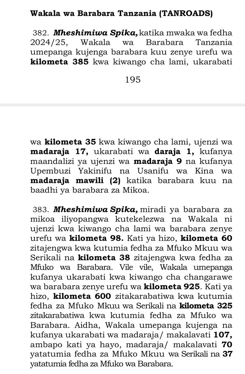 TANROADS kwa Mwaka ujao wa Fedha inaenda Kujenga Kilomita 385 kwa Kiwango cha lami... Haijawahi kutokea hii.. Rais Samia amedhamiria Kuboresha Barabara Nchi Nzima!!! 🙌