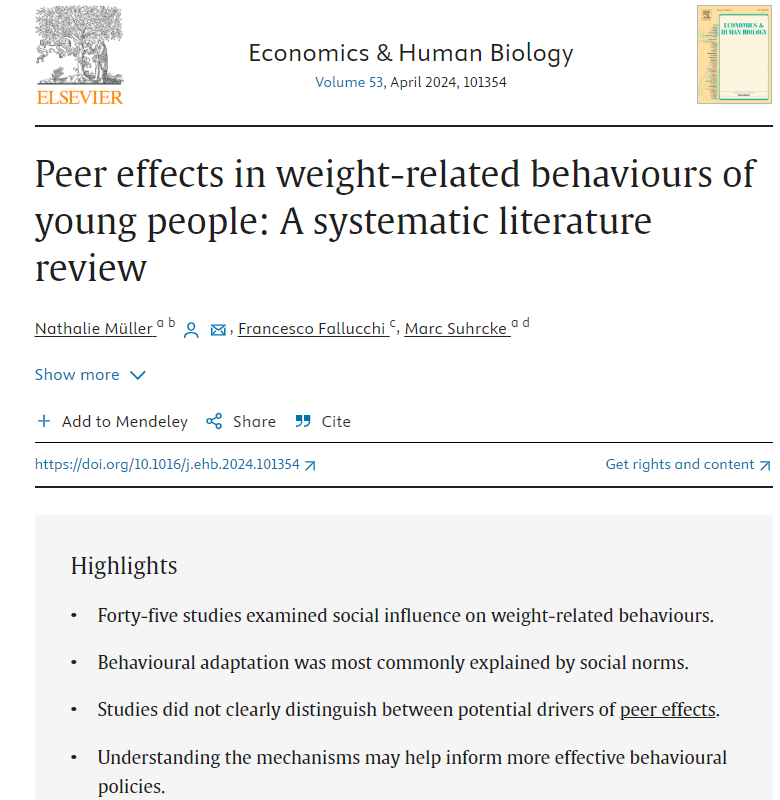 LISER_HEALTH's tweet photo. 🆕 Publication

📖 "Peer effects in #weight-related #behaviours of young people: A systematic literature review". #healthbehaviours  #peereffects #socialimage #socialidentity #youthobesity

✍️Co-authored by @nathaliem_er, Fallucchi, F. &amp; @Marc_S05

🔗https://t.co/Eqqx9sP2zU https://t.co/SRXcXjYhiI