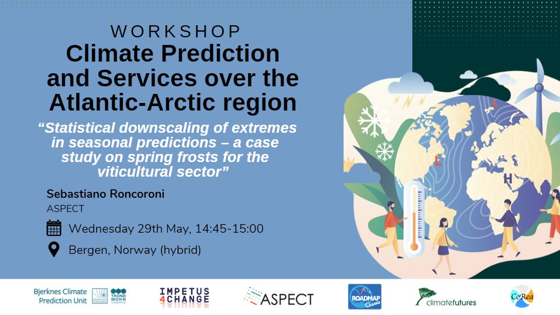 📢Don't miss Sebastiano Roncoroni's presentation on how seasonal predictions can help the viticultural sector cope with spring frosts, today at 14:45 CEST! 

For more information on the climate prediction and services workshop in Bergen👉aspect-project.eu/climate-predic…
