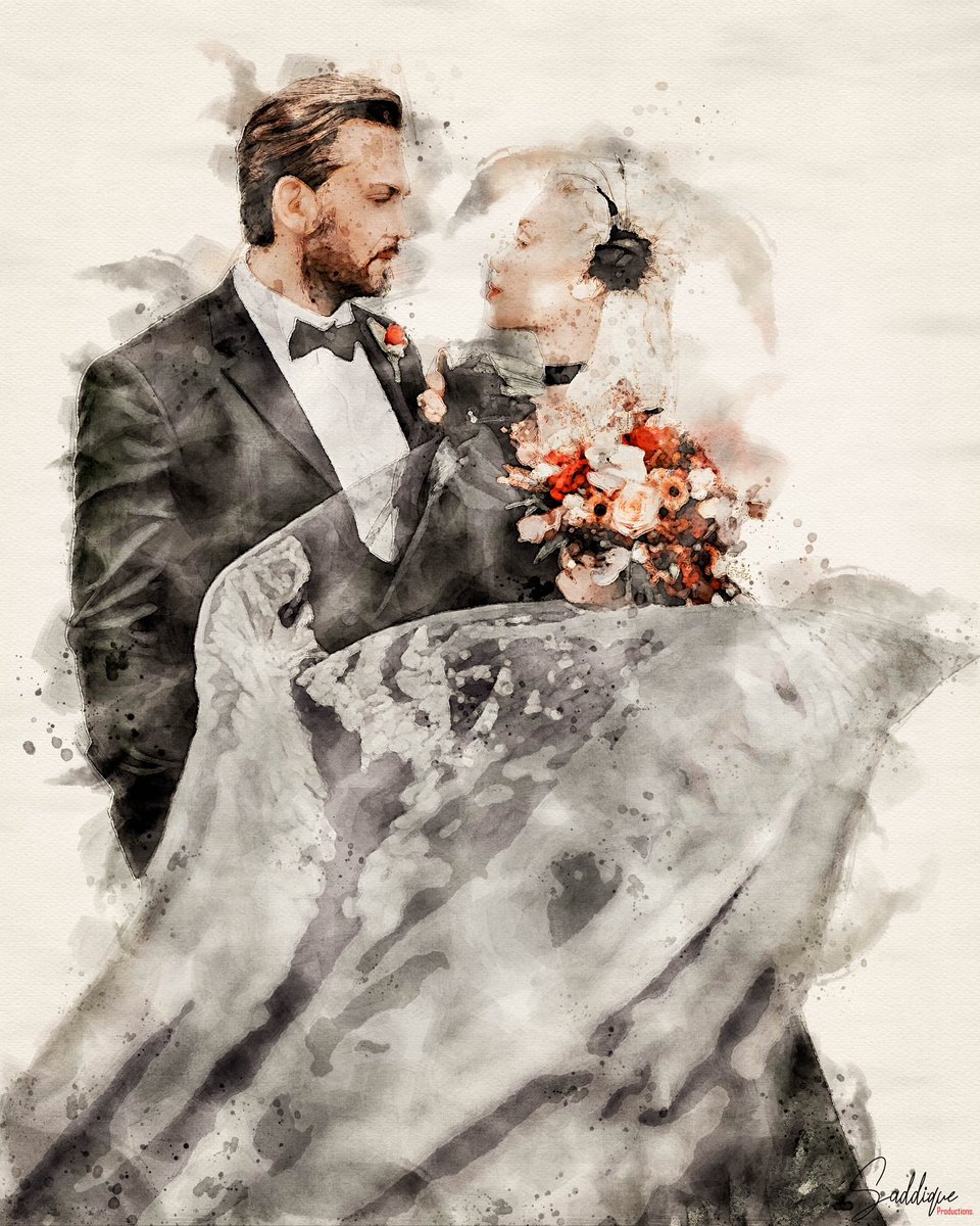 SaddiqueProduc1's tweet photo. Couple photo transformed into digital water colour. #orderyours #weddingphotography #saddiqueproductions #showyoursupport #transformyourphotos https://t.co/yoil5Wjqd0