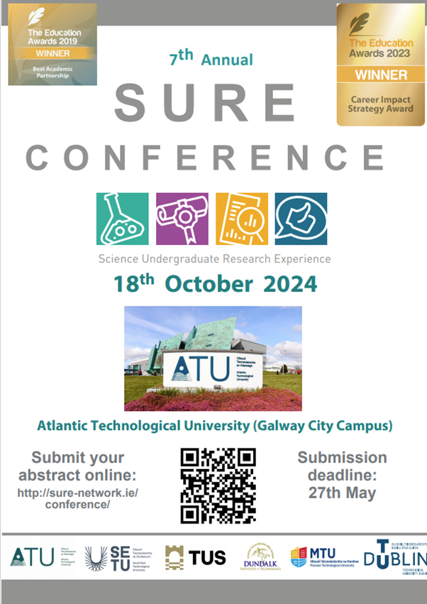 📣The 7th annual SURE conference is at ATU on 18 October 2024. It's a chance for STEM undergrads to showcase research to peers, academics, and industry sponsors. ➡️Abstract submission extended to 30 May 2024.  Submit here: sure-network.ie/conference/
#AtlanticTU #conference