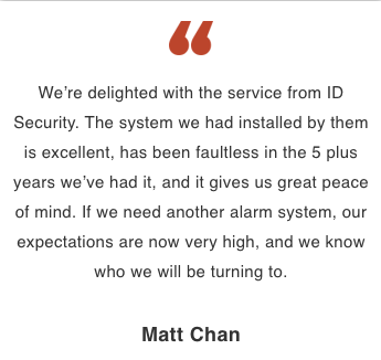 Our clients' testimonials speak volumes about the quality and reliability of our security solutions.

Curious to read more?

Visit our website and get in touch today: bit.ly/3IRuX5p

#ClientSatisfaction #IDSecuritySystems #CustomerTestimonials #Quality #Reliability