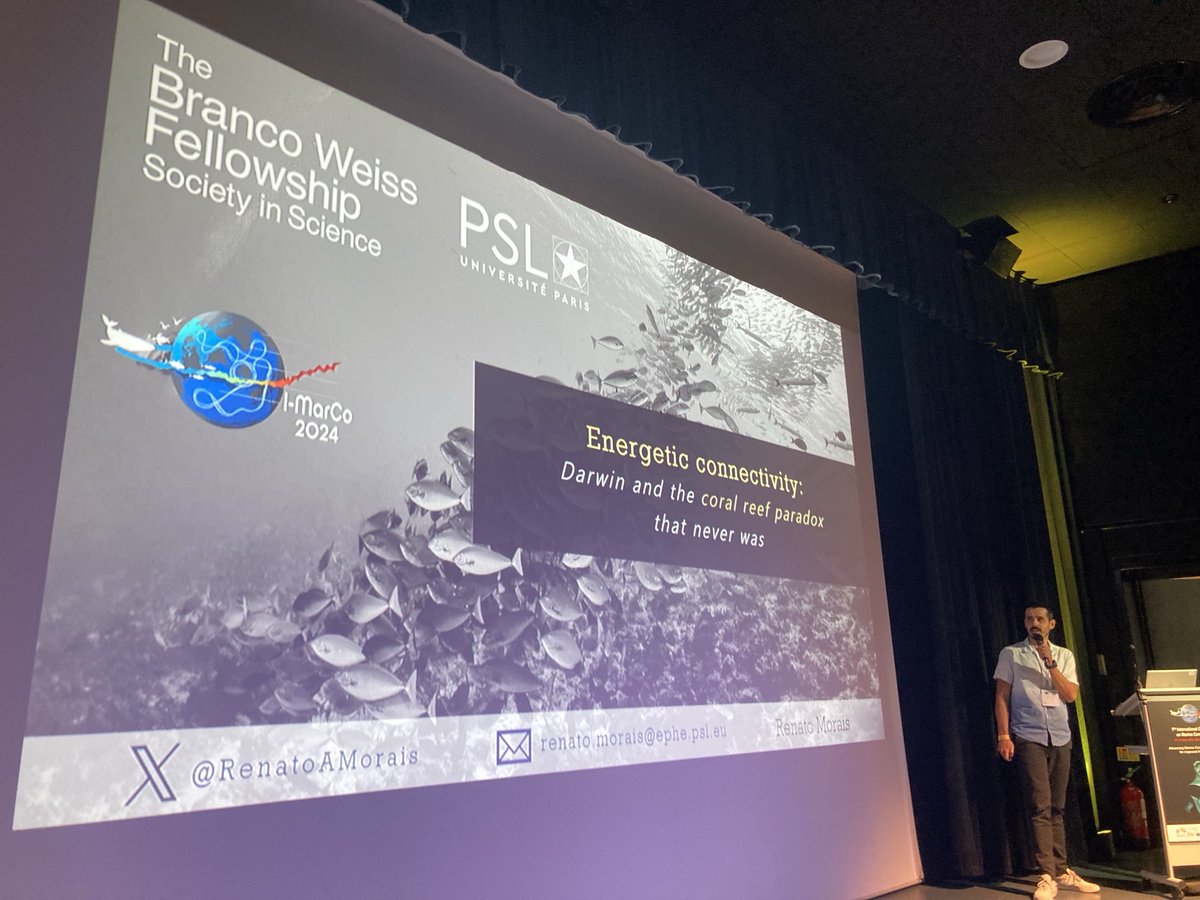ADarnaude's tweet image. Amazing keynote by Renato Morals on energetic connectivity at the #imarco2024 conference on #marine #connectivity in Montpellier. ⁦@SeaUnicorn2020⁩ ⁦@umrMARBEC⁩