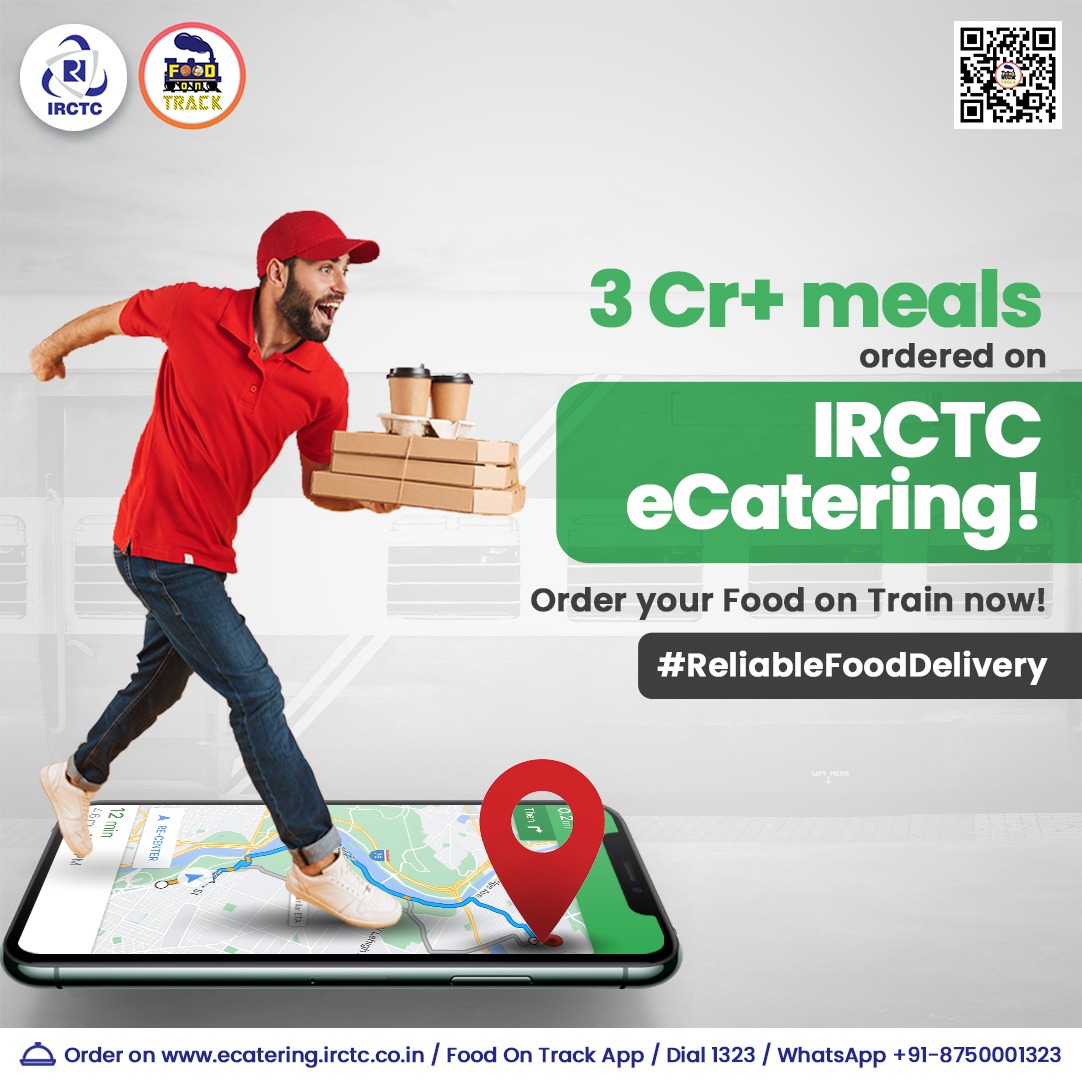 IRCTC eCatering has received more than 3 crore orders and has proudly delivered crores of yummy and hygienic meals to train travellers. 🌐Click on ecatering.irctc.co.in 👉Install #FoodOnTrack app 📞1323/WhatsApp +91-8750001323 #trainfood #foodintrain #orderandrelax