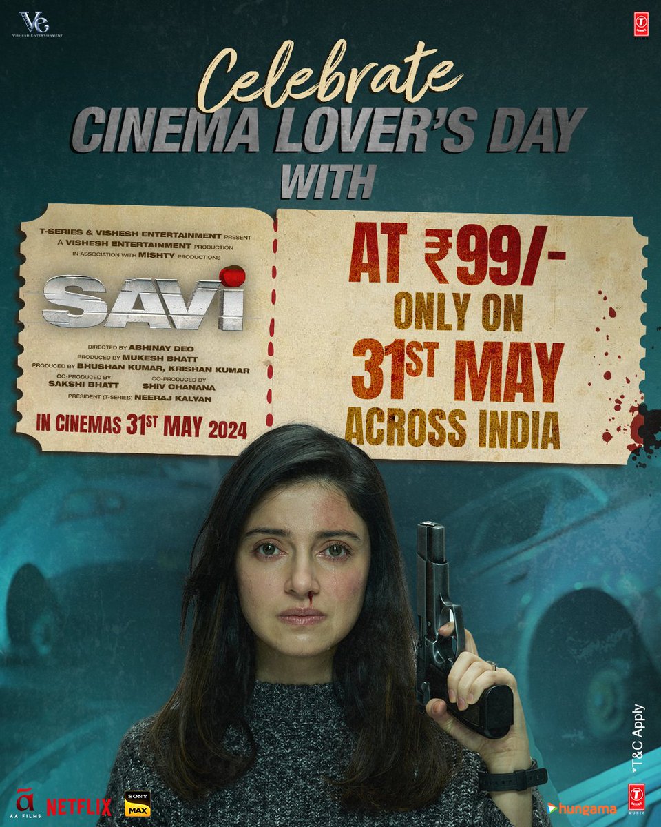 For every movie buff out there: Enjoy the ultimate cinema experience with Savi at just ₹99 across India this Cinema Lover's Day! 

Watch trailer : 
bit.ly/Savi_OfficialT…

#Savi in cinemas this Friday

@AnilKapoor #DivyaKhossla #HarshvardhanRane