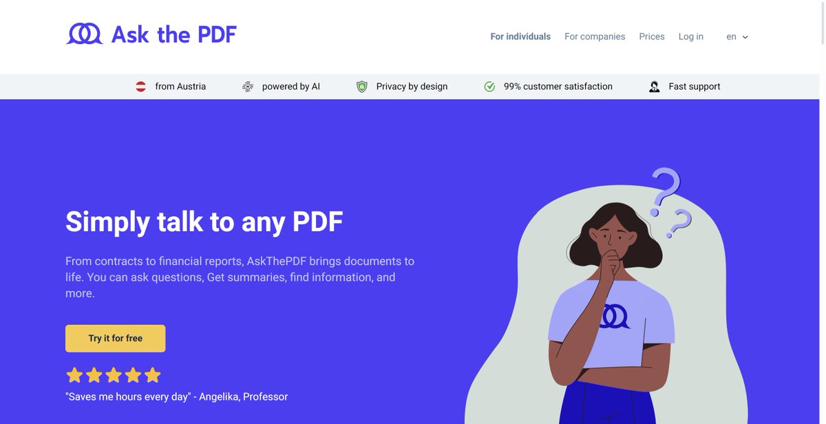Side project showcase - check out AskThePDF.AI - Simply talk to any PDF with privacy intact. - sideprojectors.com/project/42835?… @sideprojectors #sideproject #makers #entrepreneur #askthepdfai