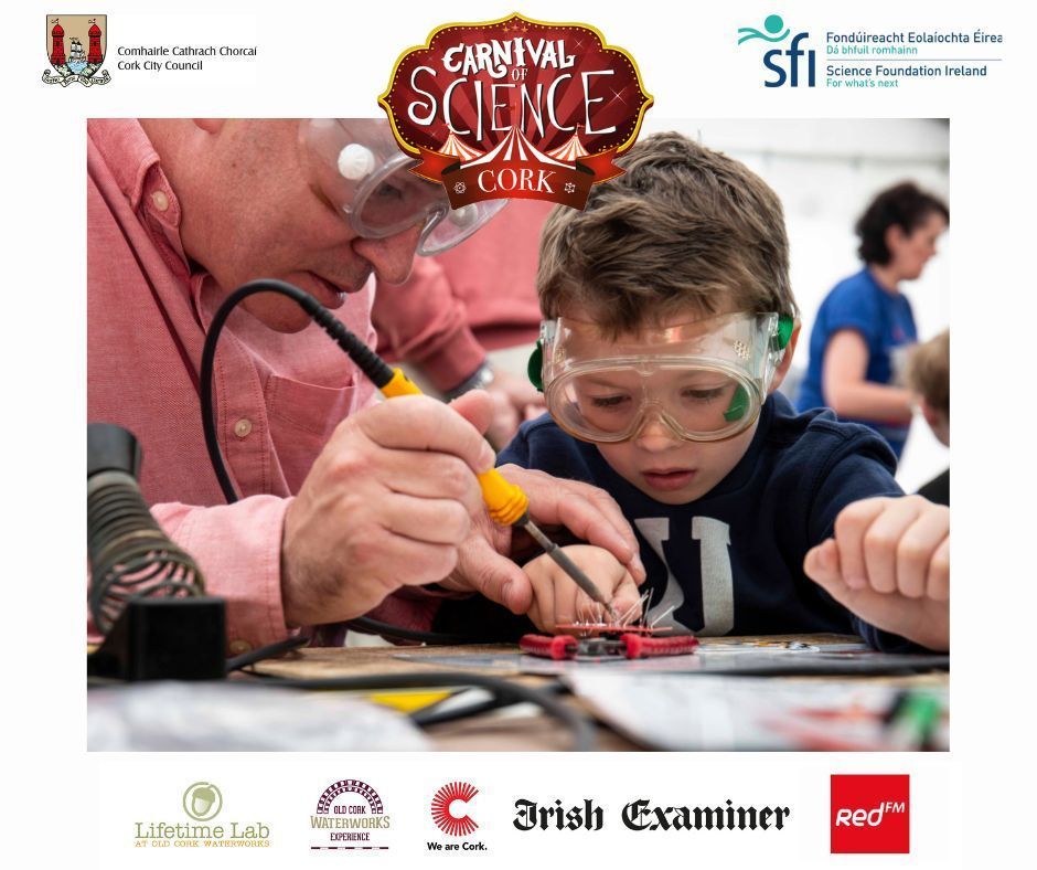 Cork Carnival of Science returns to Fitzgerald’s Park Sat 8th & Sun 9th June! Expect a STEMtastic extravaganza with more than 45 FREE activities and events to enjoy! Supported by @corkcitycouncil @scienceirel @lifetimelabcork. For more see buff.ly/3pEkjsj