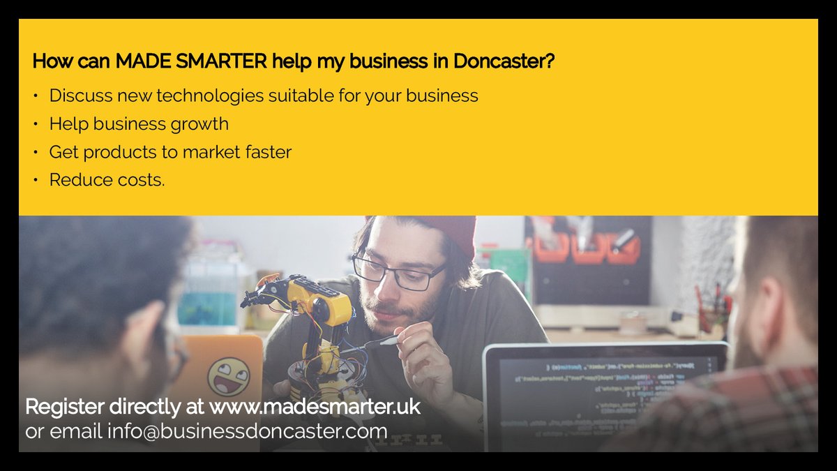 If you’re a #manufacturing business looking to increase technology usage & expand business capabilities, the @MadeSmarterUK programme could help!

More info: bit.ly/4abBAL5

#MadeSmarter #Doncaster #BusinessSupport @MyDoncaster @DNChamber @SouthYorks_Biz @SouthYorksMCA
