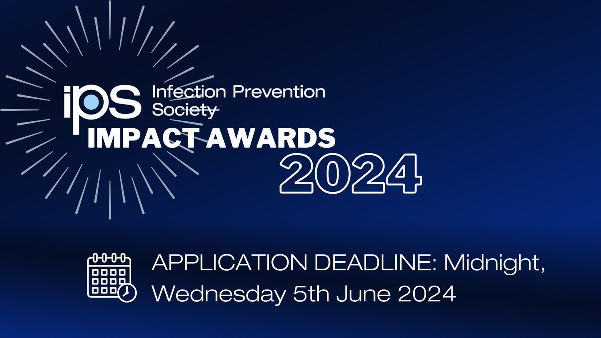 Only 1 week to go!  

Have you completed your nomination for the #IPSAwards?

Categories:
1. Award for Excellence 
2. Award for Patient Experience 
3. Award for Nurturing IPC talent

👉 buff.ly/3F3WDAY  

📅Closing date:  Wednesday 5 June (Midnight) 

#infectionprevention