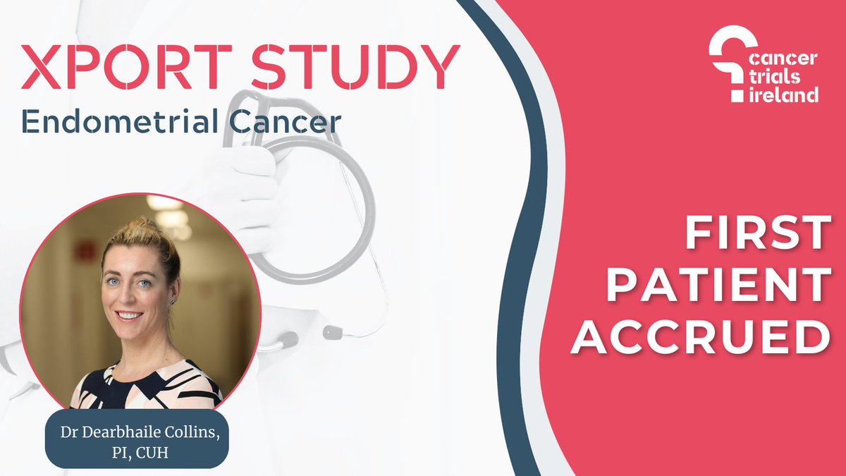 Congratulations to @Dcollinsflynn and the team at @CUH_Cork on accruing the first patient to the XPORT study for patients with #EndometrialCancer 👏 @CanResUCC @UCCCancerTrials