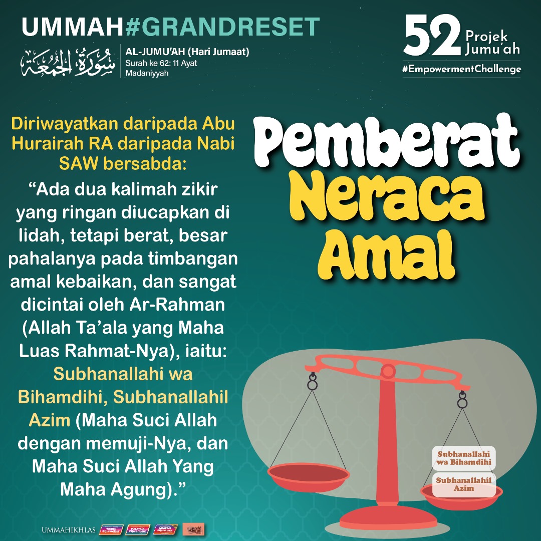 Pemberat neraca amal. #JumaatBerkah Ummah #GrandReset