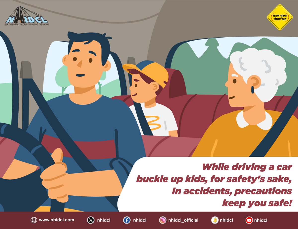 Ensure the safety of your children during car rides by securing their seat belts before departure. Prioritize their protection on the road by making sure they are properly restrained for every trip.  #SadakSurakshaJeevanRaksha #SafeDriveForPreciousLife #DriveSafe #RoadSafety