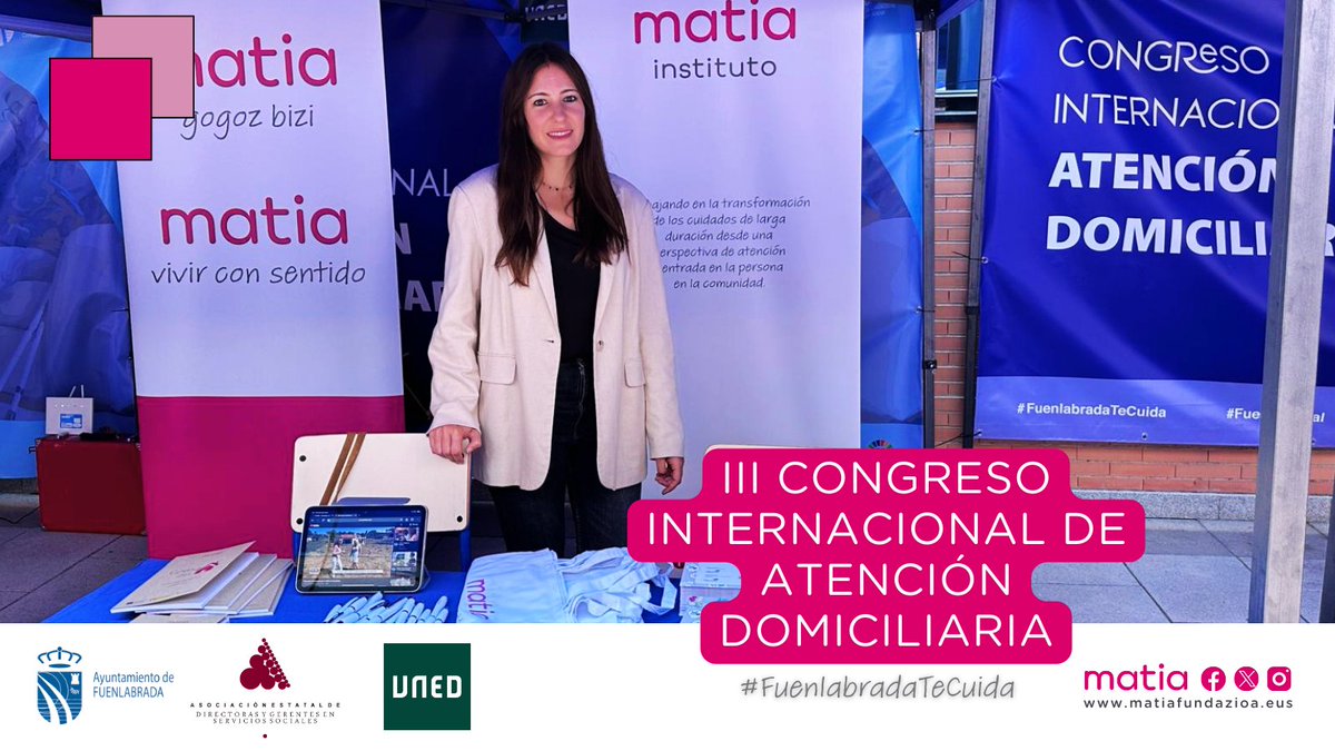 #FuenlabradaTeCuida | Desde nuestra oficina de Madrid nos acercamos hoy y mañana a Fuenlabrada para participar en el III Congreso Internacional de #AtenciónDomiciliaria. 

Pásate por nuestro stand y te contaremos sobre proyectos que tenemos en marcha.😉

matiainstituto.net/es/participaci…