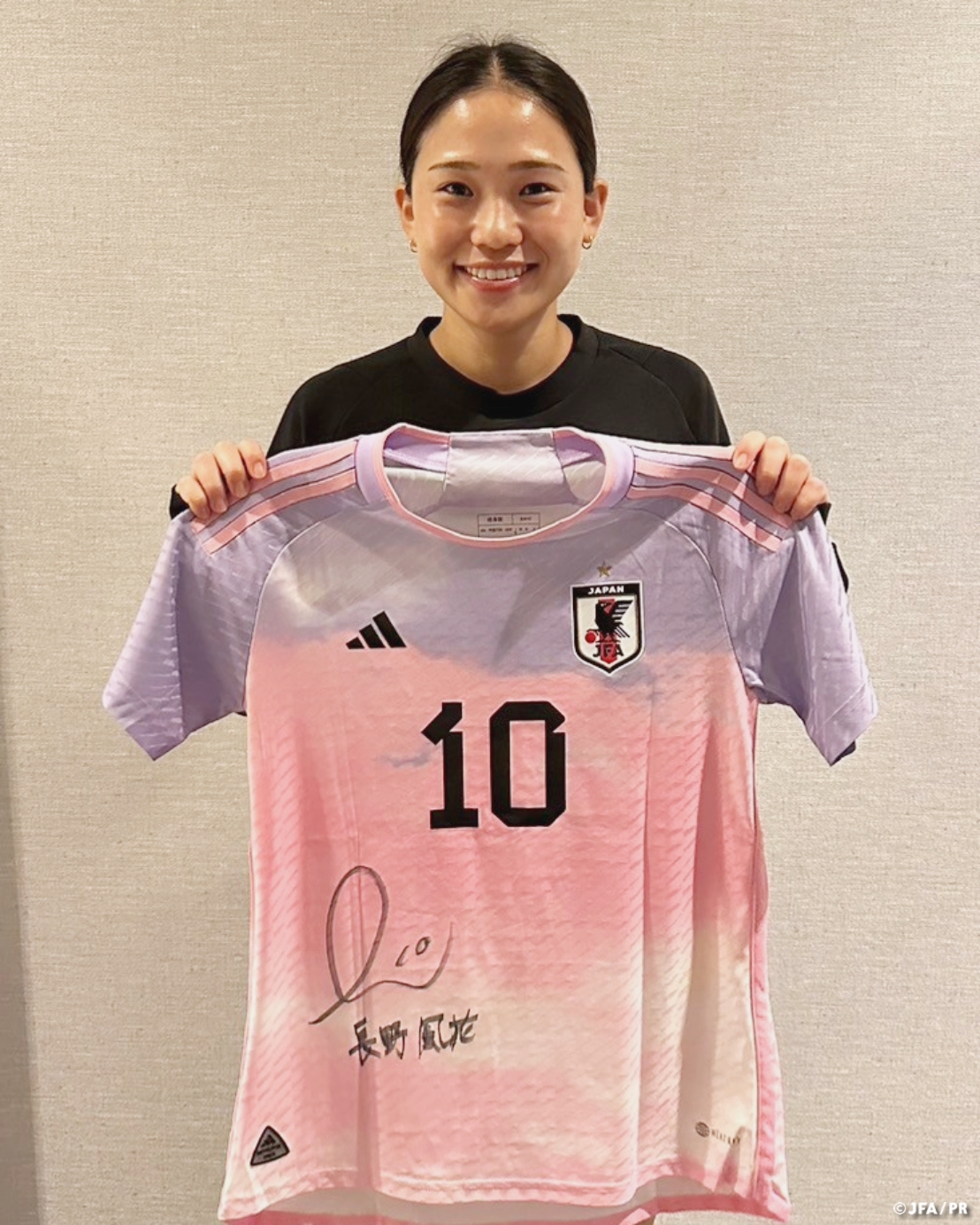 なでしこジャパン 長野風花 10 直筆サイン色紙 サッカー日本代表 浦和