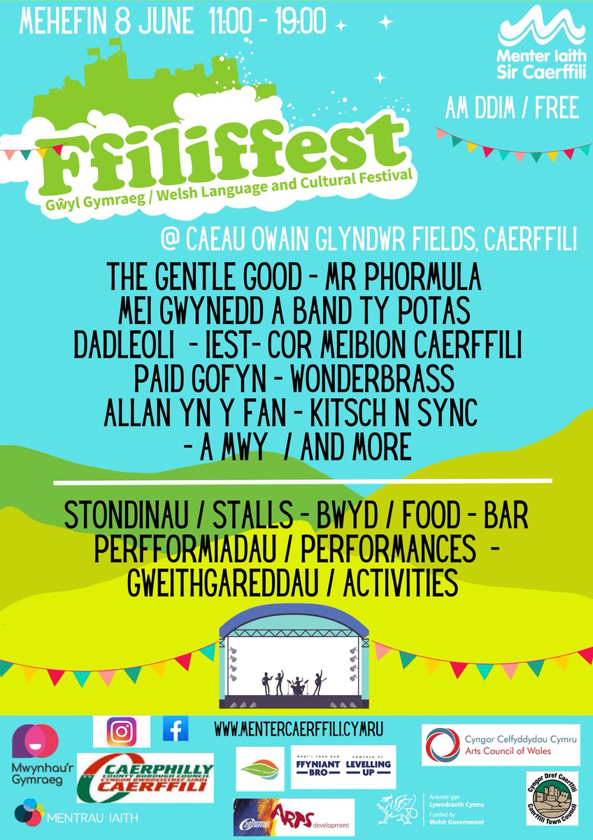 🎉Join us in celebrating the Welsh language at Ffilifest with performances, entertainment, activities, workshops and food and drink. A great day out for the whole family! 📅Saturday June 8th 📍Owain Glyndwr Playing Fields, Crescent Road 👉bit.ly/3UZ7ciF