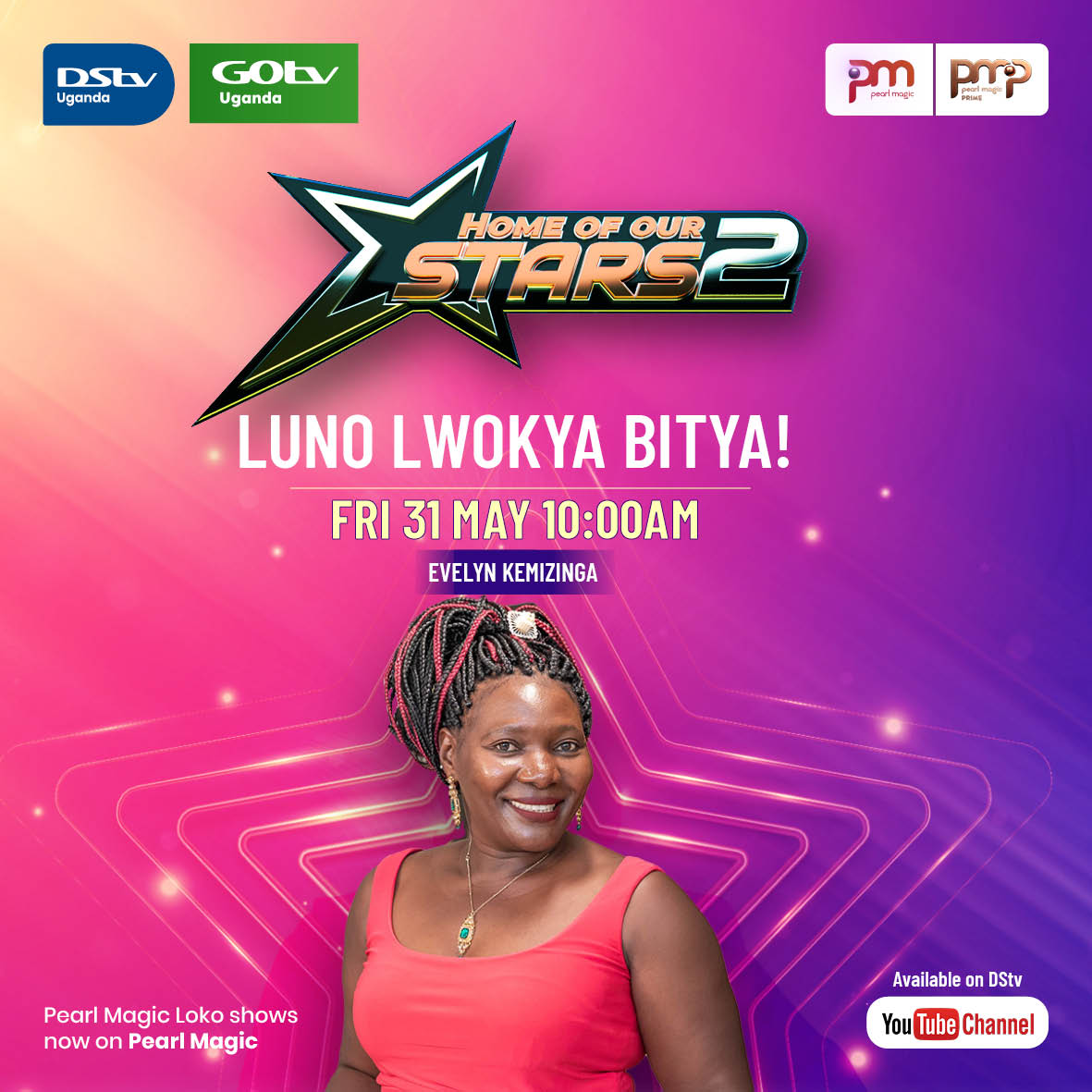 #HomeOfOurStars shines a light on the amazing Evelyn (Mulokole) this Friday. Get to know what inspires her, and how she got to be so hilarious. 😆

Go to: 👉youtu.be/UgfBwnikDPs?si…, click on the notify me button, to get alerted when the interview premieres.🤗 

#UgandaInAction