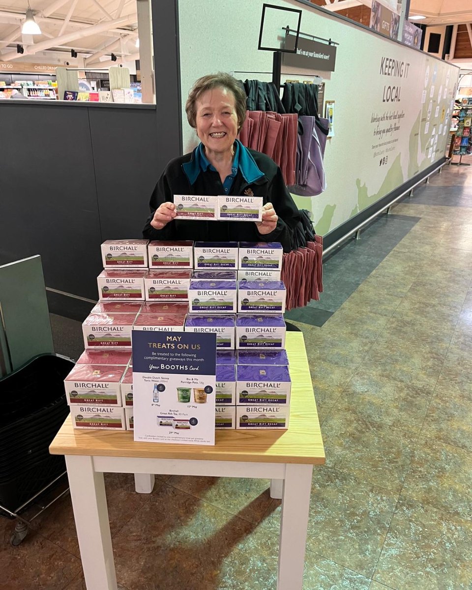 Pick up today's Booths card giveaway Birchall Great Rift tea bags, simply scan through the tills with your Booths card! ☕ 📸 Denise at Kendal, Lesley at Garstang, Sylvia at Knutsford