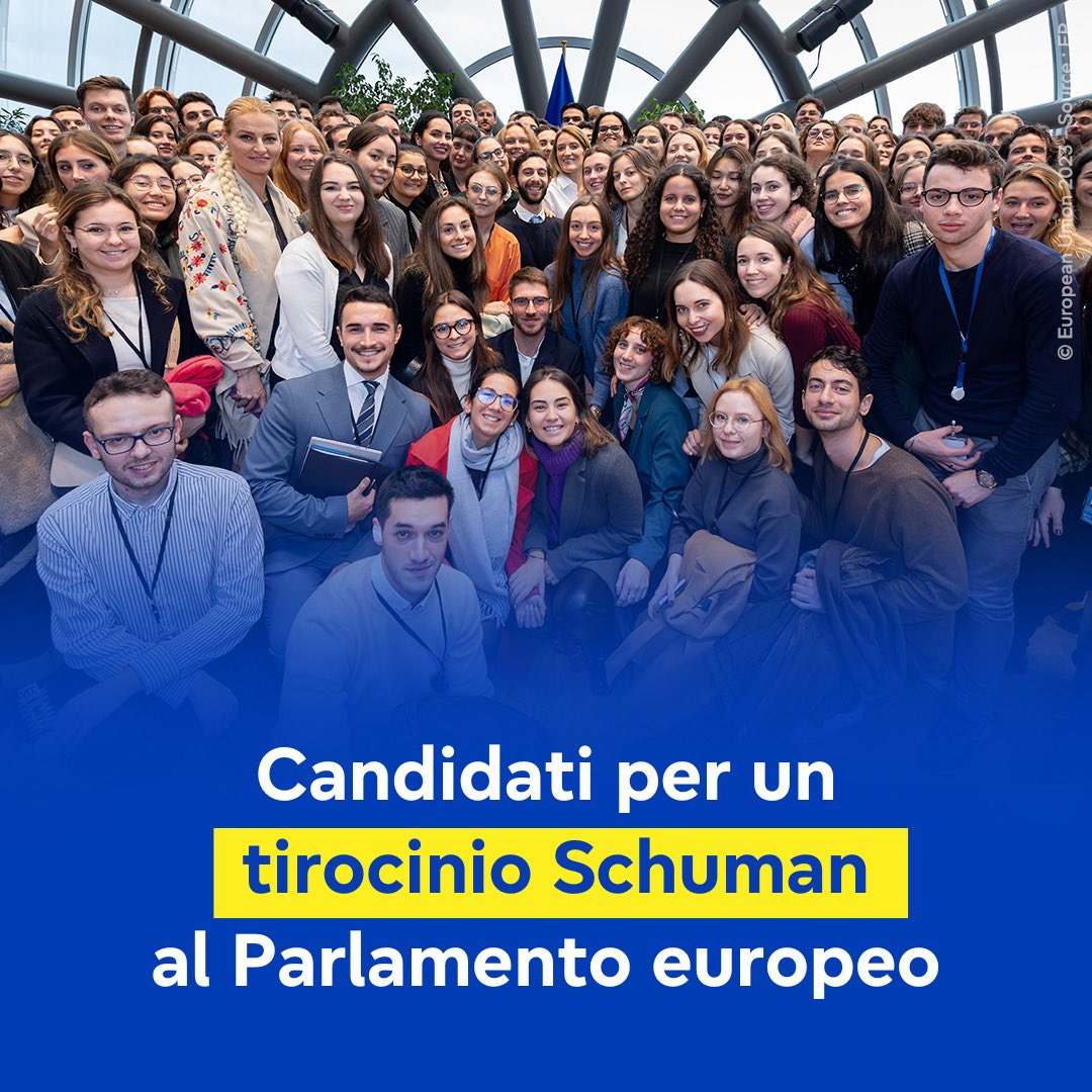 🇪🇺 Vuoi fare una prima esperienza lavorativa nel Parlamento europeo? Candidati entro il 31/05 per un tirocinio Schuman retribuito di 5 mesi nelle sedi centrali o negli uffici esterni di collegamento. 🔗 Scopri tutte le posizioni al link: ep-stages.gestmax.eu/search #UsaIlTuoVoto