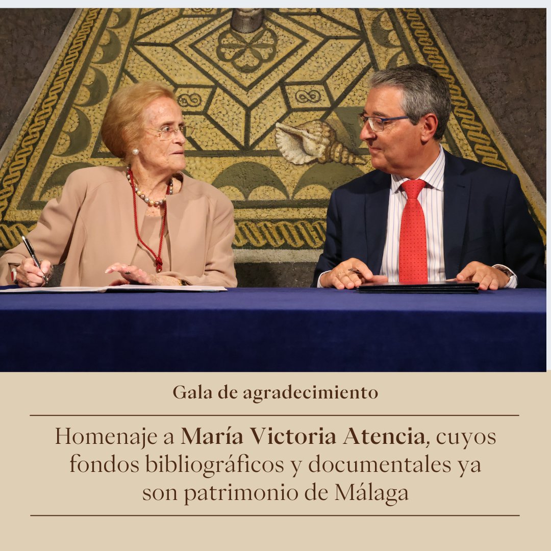 La @diputacionMLG celebró ayer una gala de homenaje a la poeta malagueña María Victoria Atencia como muestra de agradecimiento tras la cesión de sus fondos bibliográficos y documentales y en reconocimiento a su excepcional trayectoria en el ámbito de las letras.