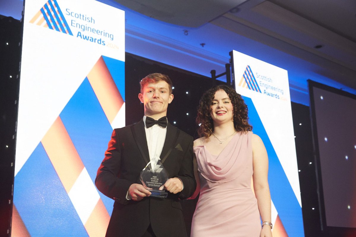 🏆 Congratulations to James Duncan who finished runner-up in the Engineering Graduate Apprentice of the Year category at the @ScotEngineering Awards. James, a fourth-year student at GCU, combines his studies with a full-time role at Celeros Flow Technology – Clyde Union Pumps.