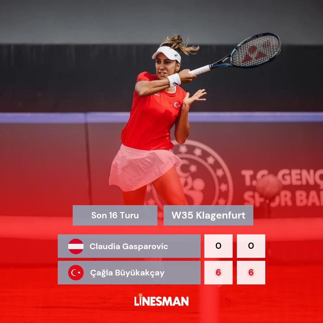 🎾 Milli raketimiz Çağla Büyükakçay (@CaglaBuyukakcay), W35 Klagenfurt turnuvasının ikinci turunda şahane bir maça imza atarak Claudia Gasparovic’i 6-0, 6-0 mağlup etti ve çeyrek finale yükseldi! #TürkTenisi • #ÇağlaBüyükakçay