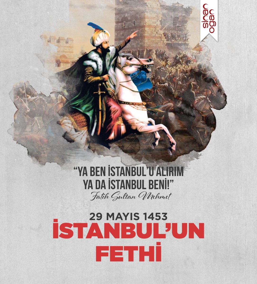 İstanbul'un fethinin 571. yıl dönümü kutlu olsun. 
Büyük komutan Fatih Sultan Mehmet Han’ı ve fetih ordumuzu rahmet ve minnetle anıyorum. 
#İstanbulunFethi