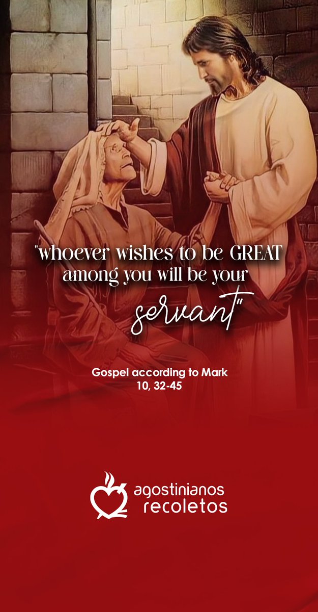 #GospelOfTheDay ❤️‍🔥 according to Mark 10, 32-45 “whoever wishes to be great among you will be your servant; whoever wishes to be first among you will be the slave of all.'