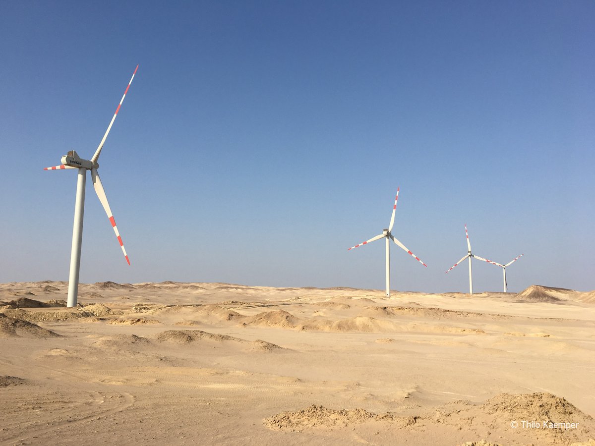 The newly opened 252 MW wind power plant Gulf of Suez in #Egypt covers the power needs of 400,000 households and saves over 500,000 tonnes of CO2 emissions per year. It was financed by @eu_near, @KfW_int on behalf of @BMZ_Bund, @EIB and @AFD_en. Read more: windfarm-gos1-egypt.de