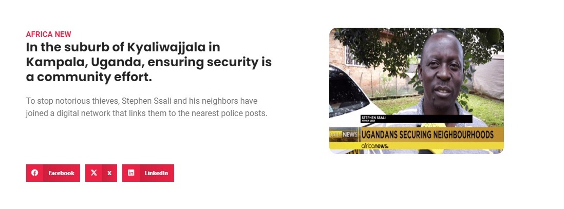 Yunga is very committed to digital security and community safety. We are glad to have more people on the network. Check out Stephen Ssali's story and how his desire to stop thieves inspired him and neighbours to join Yunga: africanews.com/2023/11/27/uga…