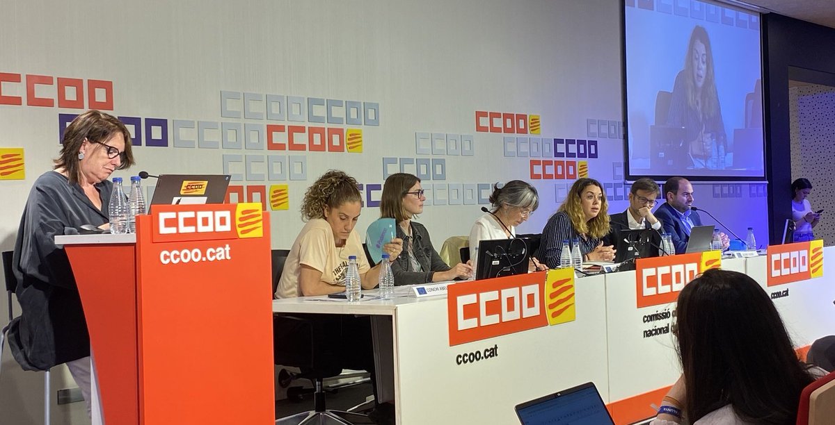 👥Nova sessió de treball del Consell Nacional de @ccoocatalunya. Comencem amb el debat 'Una Europa per la Classe Treballadora', amb representants de partits que es presenten a les #eleccionseuropees, centrat als temes laborals. @ccoocatalunya