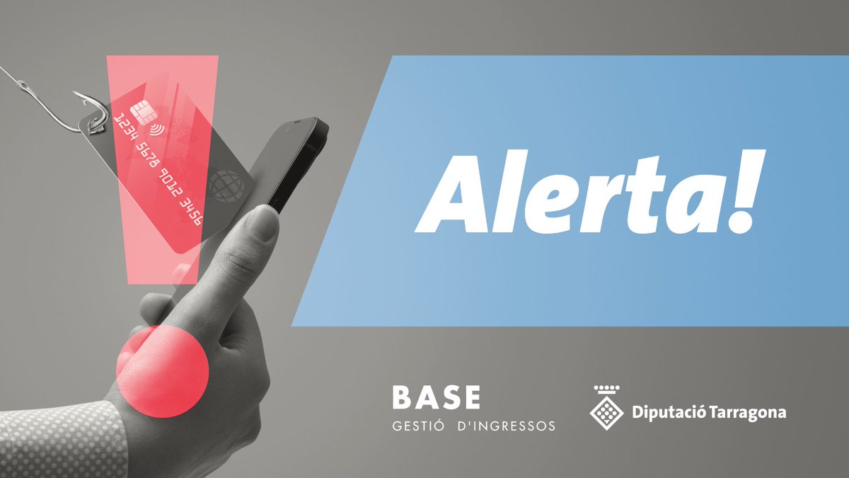 🏦💳📞T'han trucat o enviat un missatge demanant-te dades per pagar els teus tributs?

➡️ Des de #BASEGestiódIngressos MAI et demanarem les teves dades bancàries a través d'una trucada, un Whatsapp, un SMS o un correu electrònic. Desconfia!

ℹbase.cat/ciutada/ca/ate…