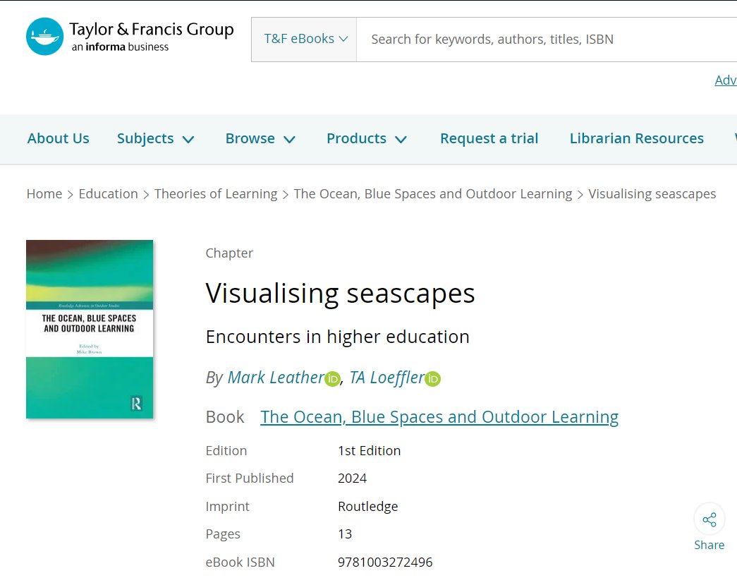 Woo Hoo
Shameless self-promotion time!  Been fabulous working with my good friend and colleague <a href="/taloeffler/">Dr. TA Loeffler</a> been planning this for a wee while! 

Nice to have a #global #impact @marjon_research

#bluemind #academiclife #publishing #outdooreducation #outdoorlearning