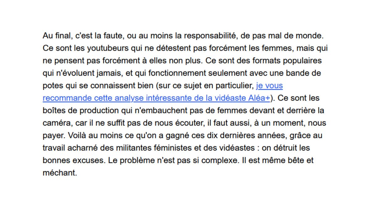 💌 Aujourd'hui dans #Règle30, quelques réflexions sur la place des femmes sur YouTube. On pourrait croire que la situation n'a pas beaucoup changé en dix ans. Pourtant, petit à petit, on pointe le doigt vers d'autres directions que la supposée 'autocensure' des meufs en ligne.