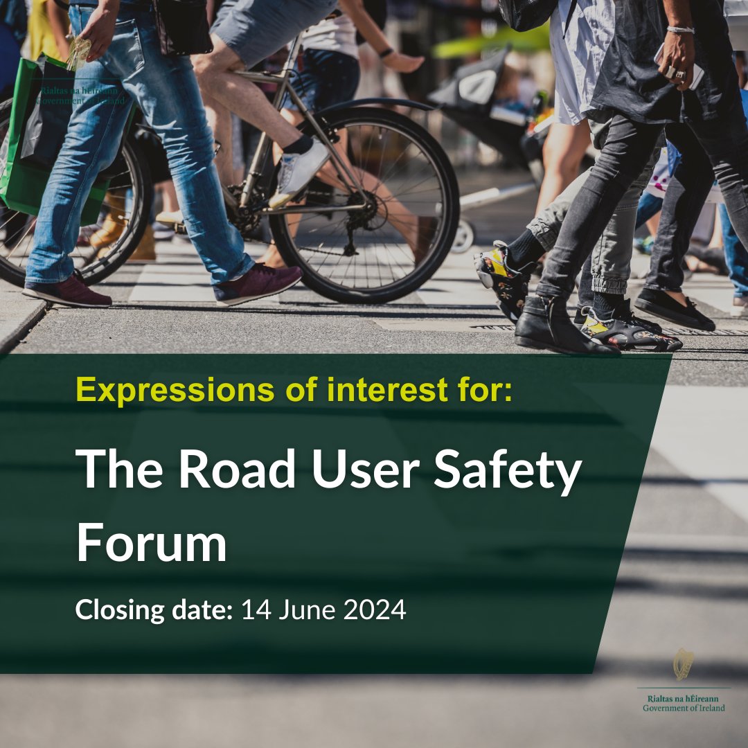 📢 Calling all road users with an interest in #RoadSafety The Minister for Transport and the Road Safety Authority invite applications to join the Road User Safety Forum. Full details are available below: 🔗 bit.ly/4aCo1ob @RSAIreland