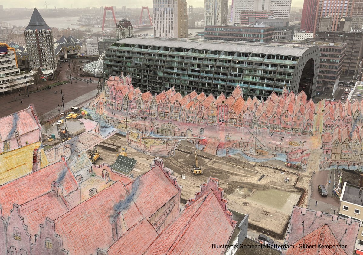 De archeologische opgraving #RottaNova naast de Markthal is in volle gang. Op de plek waar #Rotterdam ontstond, komen de #Middeleeuwen weer even aan het licht.
Kom zaterdag 8 juni naar de #OpenDag, 10.00 tot 15.00 uur. 
Aanmelden niet nodig. rotterdam.nl/archeologie?ut…