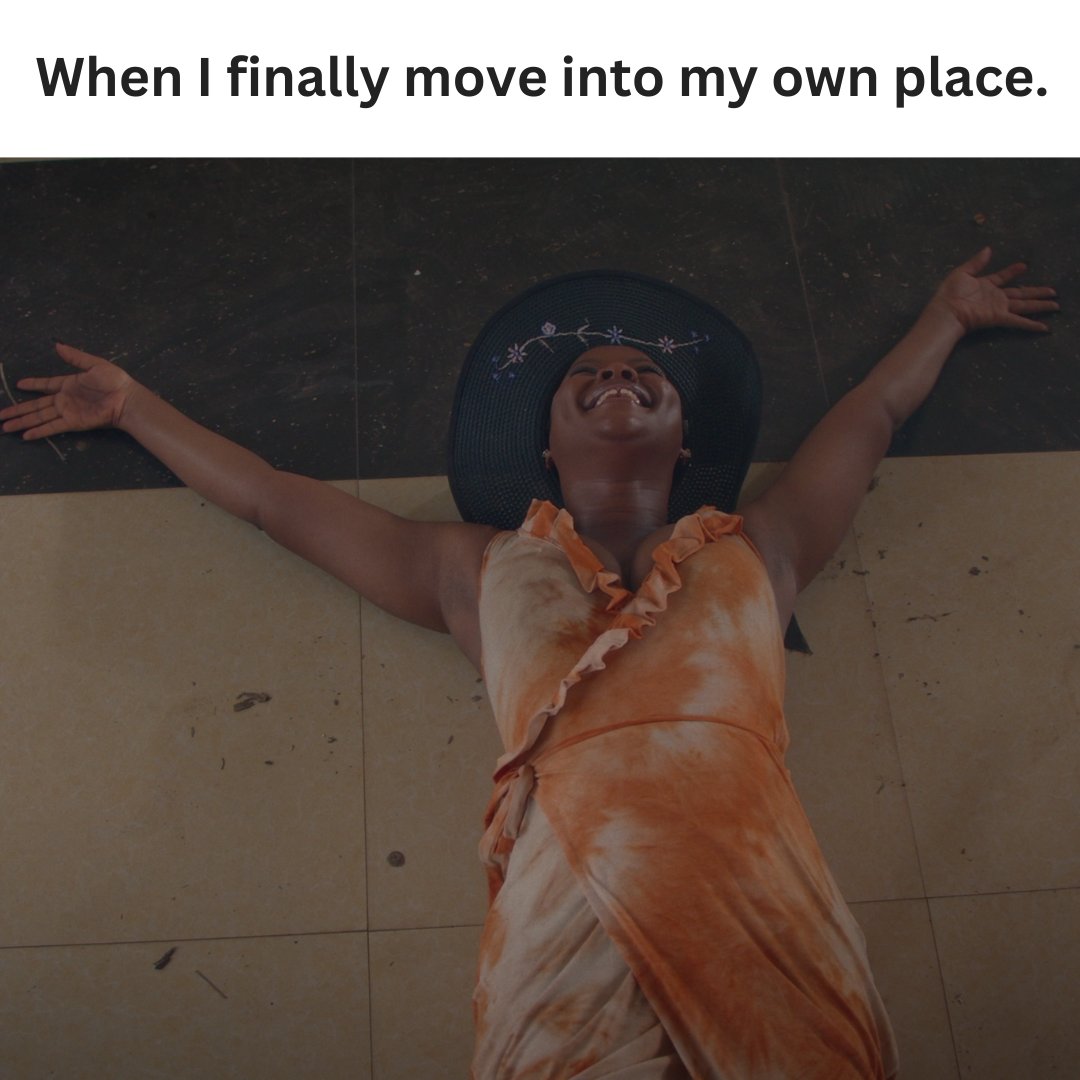 NetflixNaija's tweet image. furniture or not, the joy of having your own place 🥹😭😂