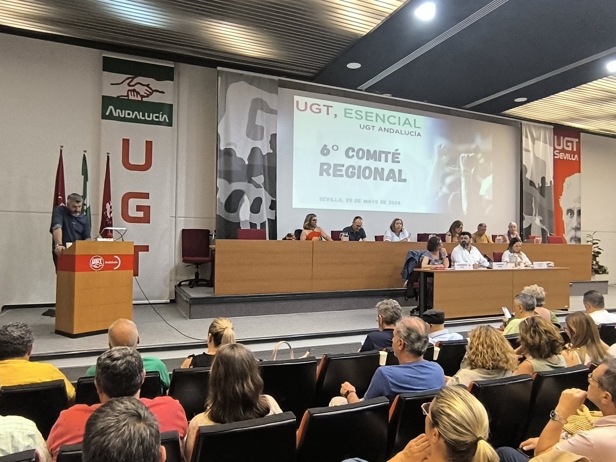 🗣️ @SG_UGTAndalucia Nos mantenemos firmes en nuestra exigencia de que las horas extraordinarias, como mínimo, se abonen un 25% por encima de la hora ordinaria, así como continuar mejorando e incrementando las garantías de los procesos de registro de jornada. #Comite