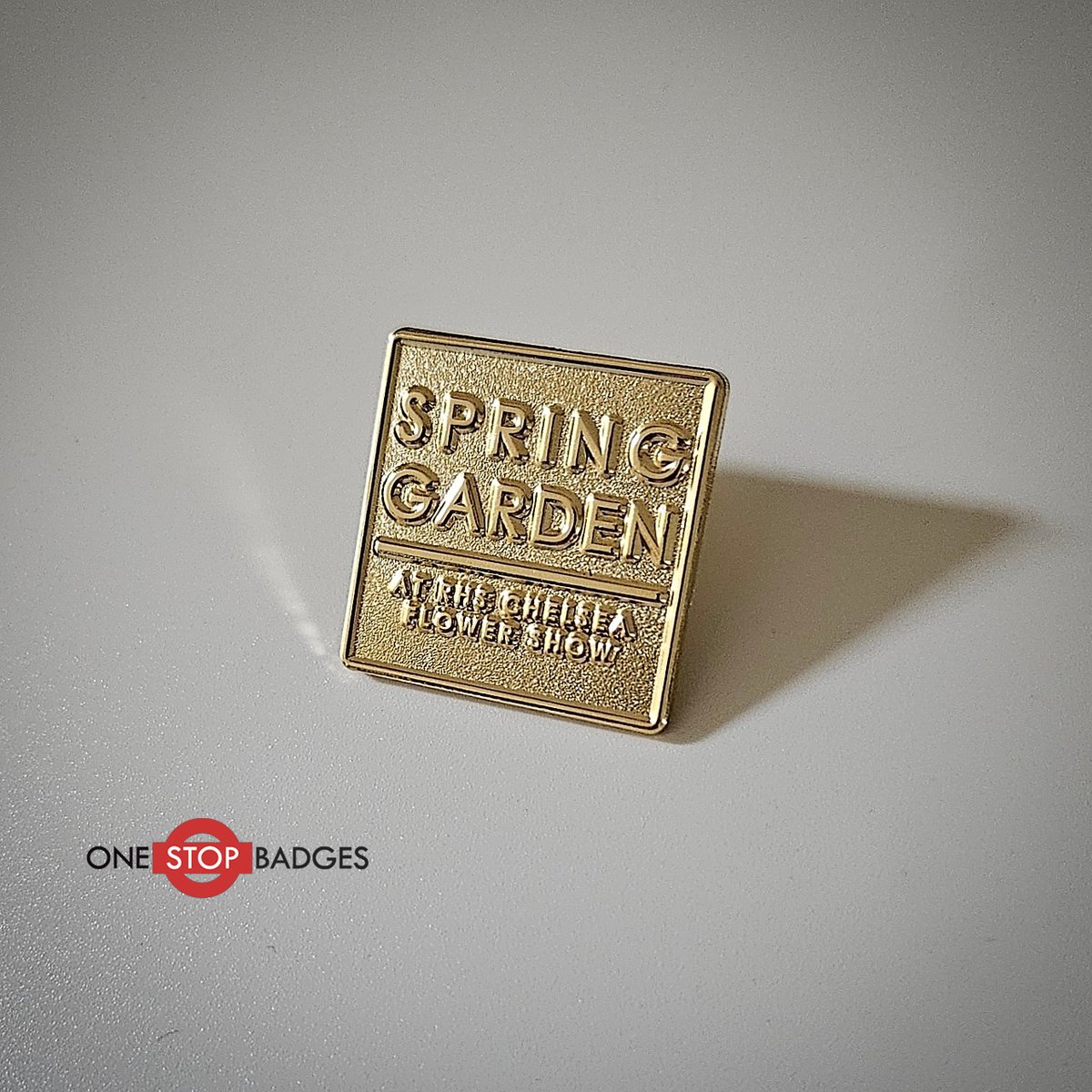 Die Struck Gold Metal Badges 🏵🌸🌺 #custompins #personalisedpins #enamelpins #enamelbadges #diestruck #pins #springgarden #chelseaflowershow #rhs